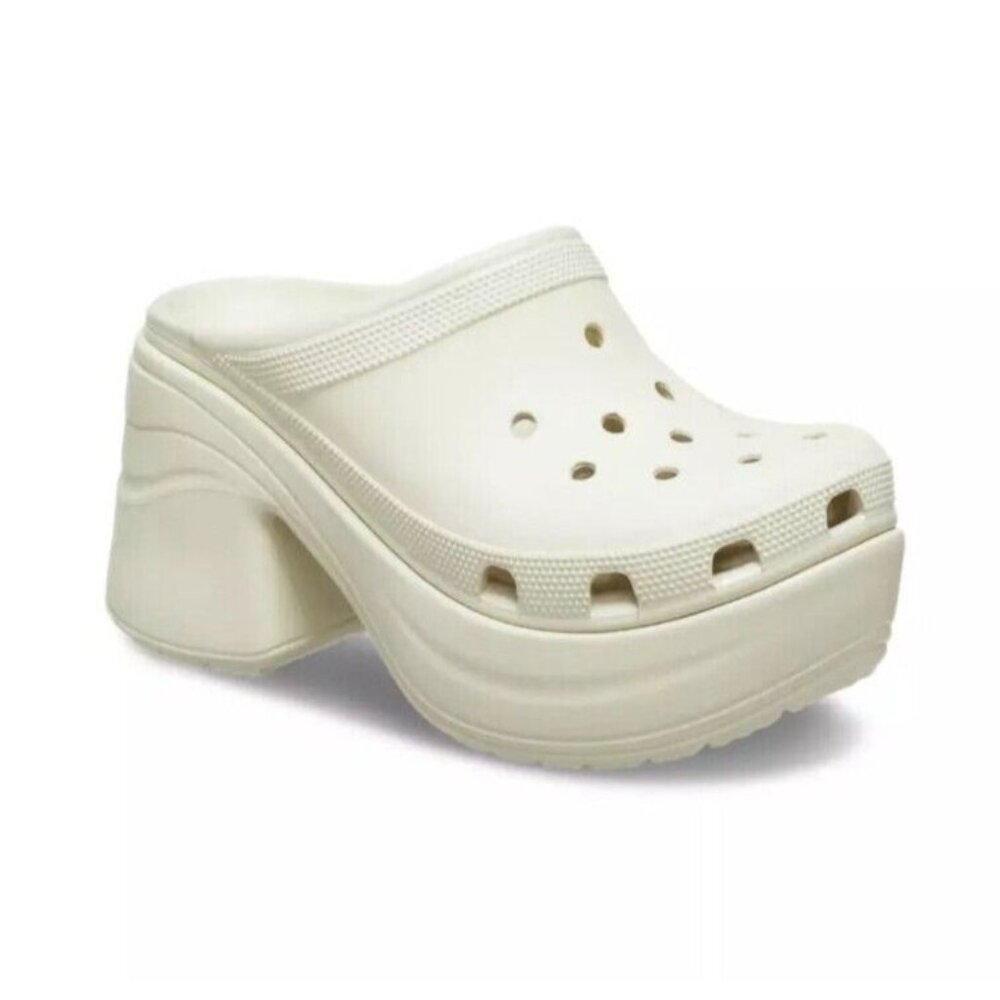 Crocs Womens Size 9 Siren Clog Platform Block High Heels Bone / White US W9/M7 - Picture 13 of 16